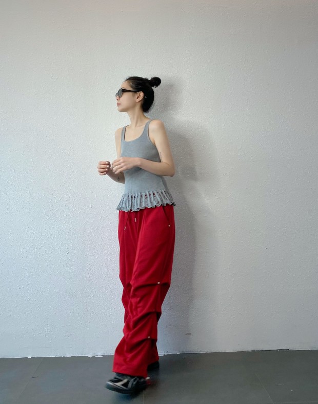 Red 3D Sweat Pants #250418
